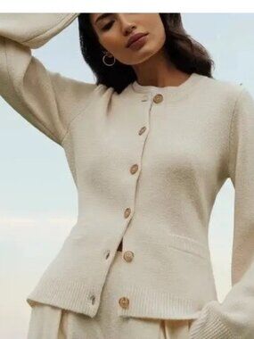 Jenni Kayne ivory Cooper cardigan